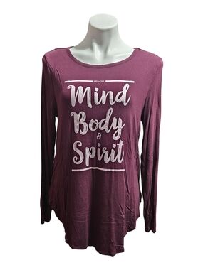 Mind Body & Spirit Long Sleeve Tee - Plum